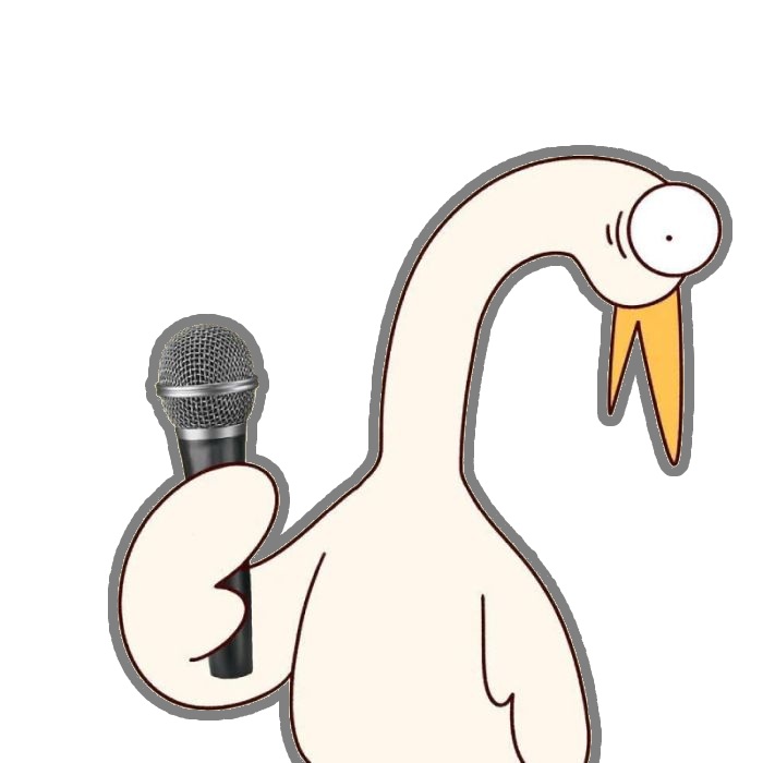 chim cầm micro đứng hát sticker hài