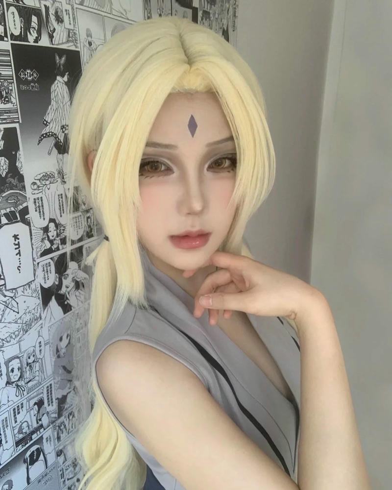 cosplay tsunade chân dung cận mặt xinh đẹp lạnh lùng