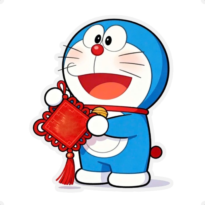 dáng đứng vui vẻ sticker doraemon cười tươi