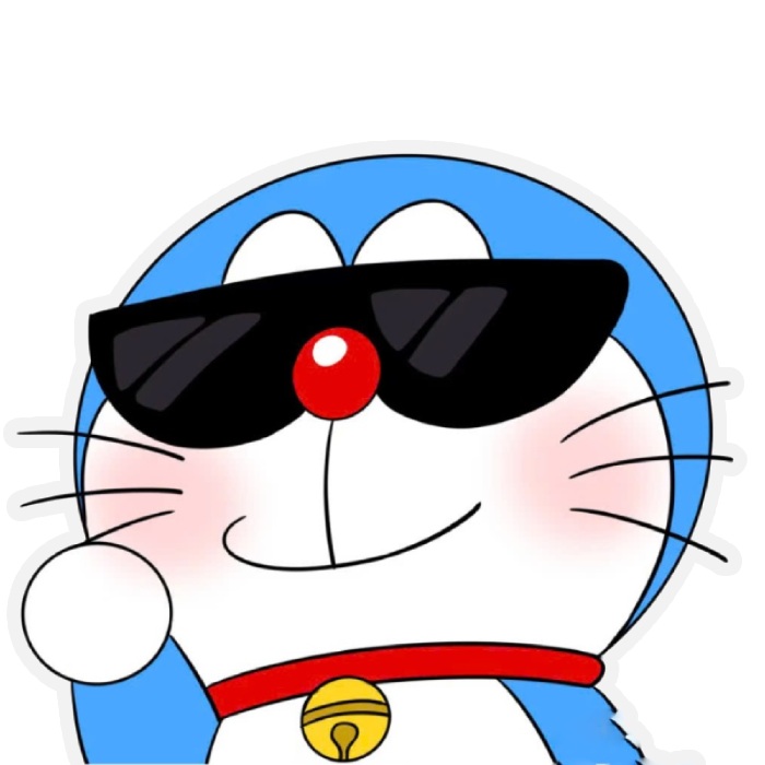 đeo kính đen tạo cảm giác ngầu sticker doraemon