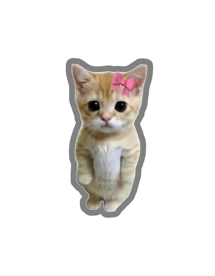 đeo nơ dễ thương sticker mèo cute