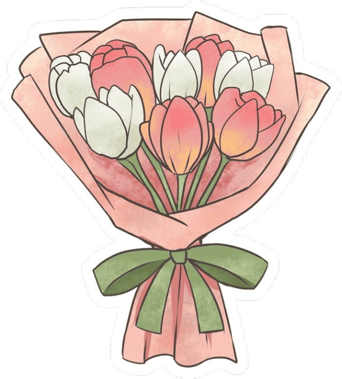 dùng tặng bạn gái sticker hoa đẹp