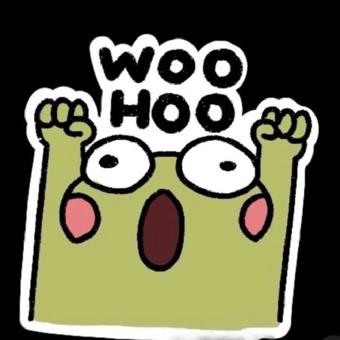 ếch xanh sticker dễ thương tỏ vẻ hết hồn