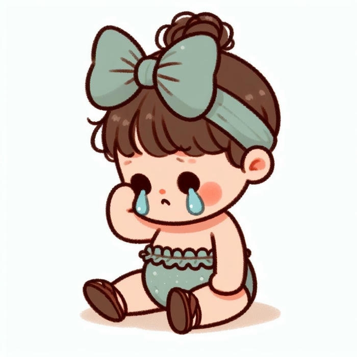 em bé chibi buồn khóc nhè