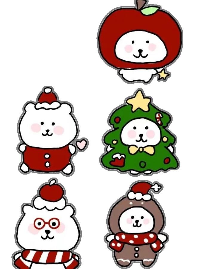 gấu sticker noel nhân vật cute