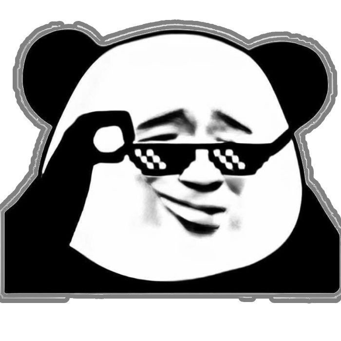 gấu tròn đeo kính đen sticker hài ngầu