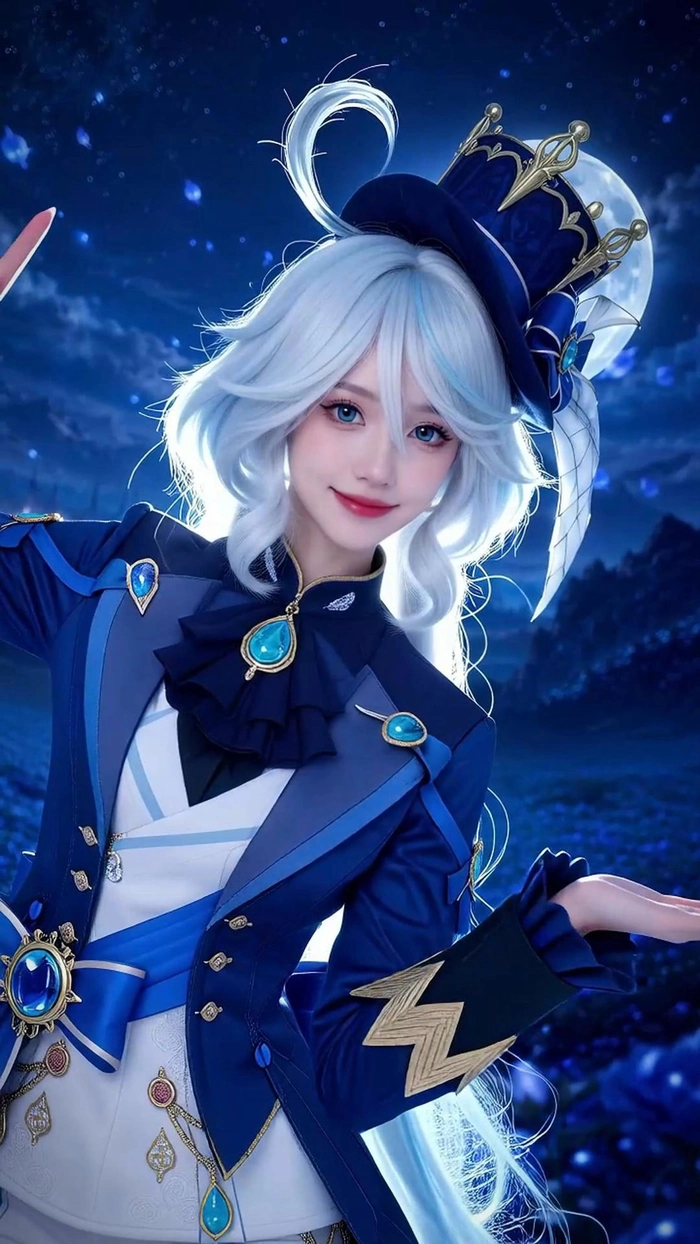 hình ảnh Furina cosplay thần thái sang trọng