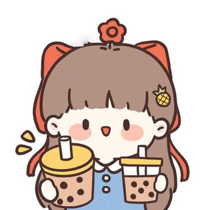 hình ảnh cô gái sticker trà sữa