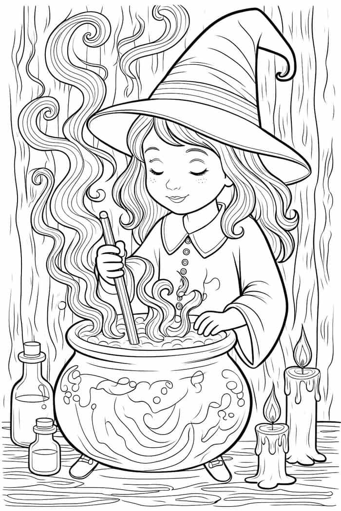 hình ảnh tô màu phù thủy phép màu