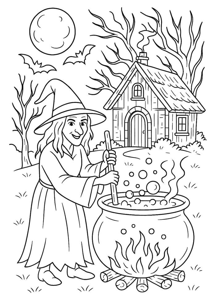 hình ảnh tô màu phù thủy thần bí