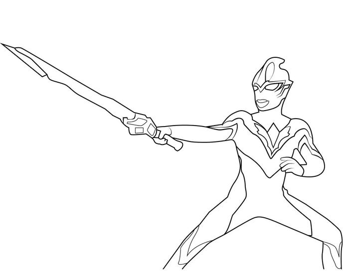 hình ảnh tô màu ultraman diện mạo oai nghiêm