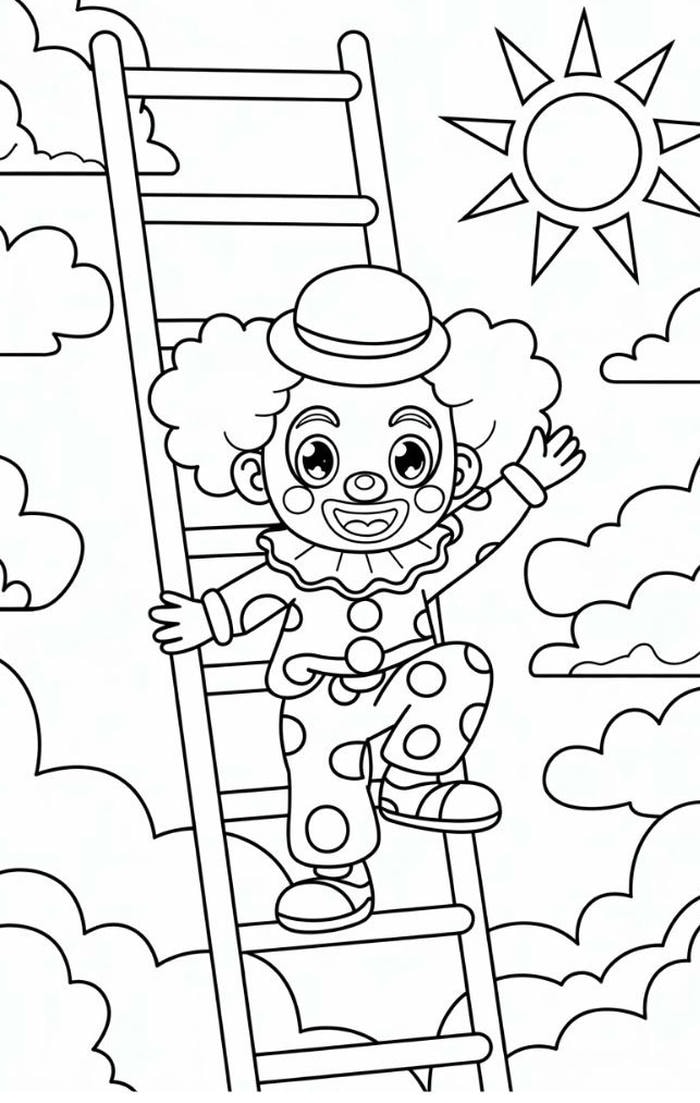 hình ảnh tranh tô màu chú hề