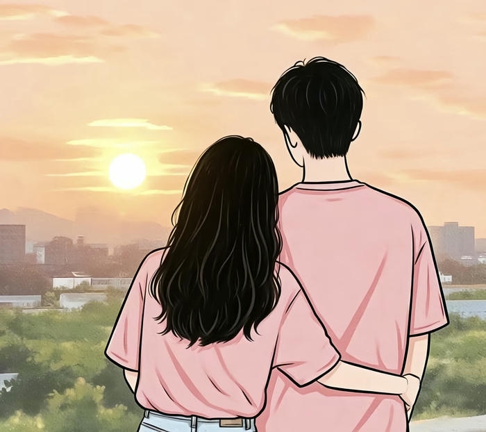 hình anime đôi tình nhân trẻ