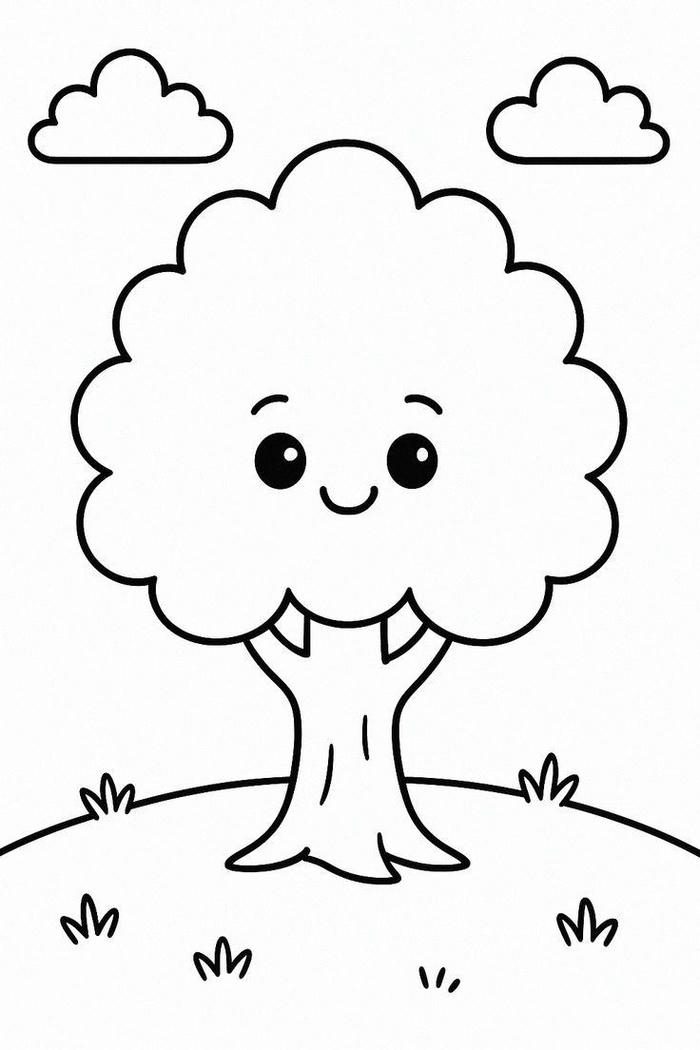 hình đám mây cho bé 4-5 tuổi tô
