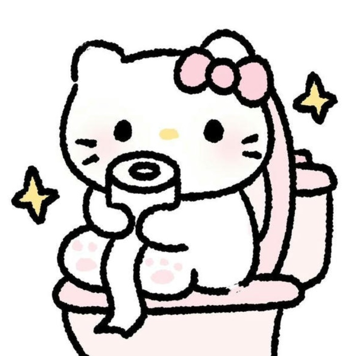 hình đi vệ sinh sticker dễ thương