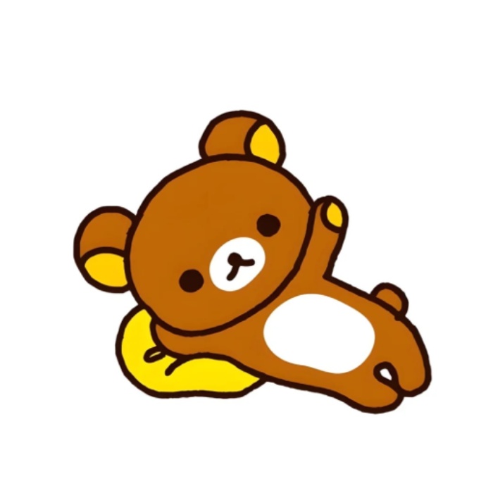 hình gấu nâu dạng sticker dễ thương