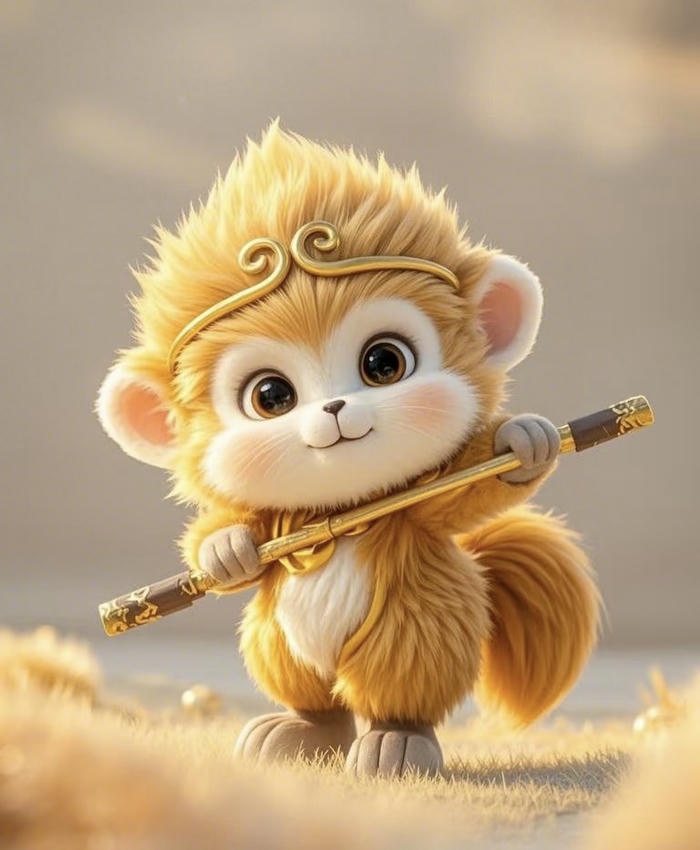 hình khỉ chibi cute vui vẻ xinh