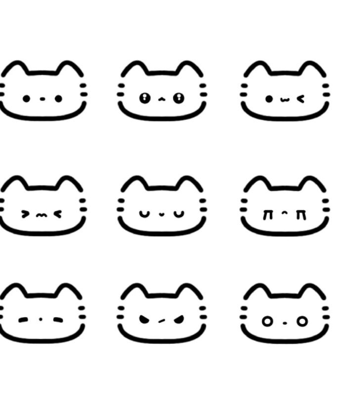 hình sticker cute không màu cho chat nhóm