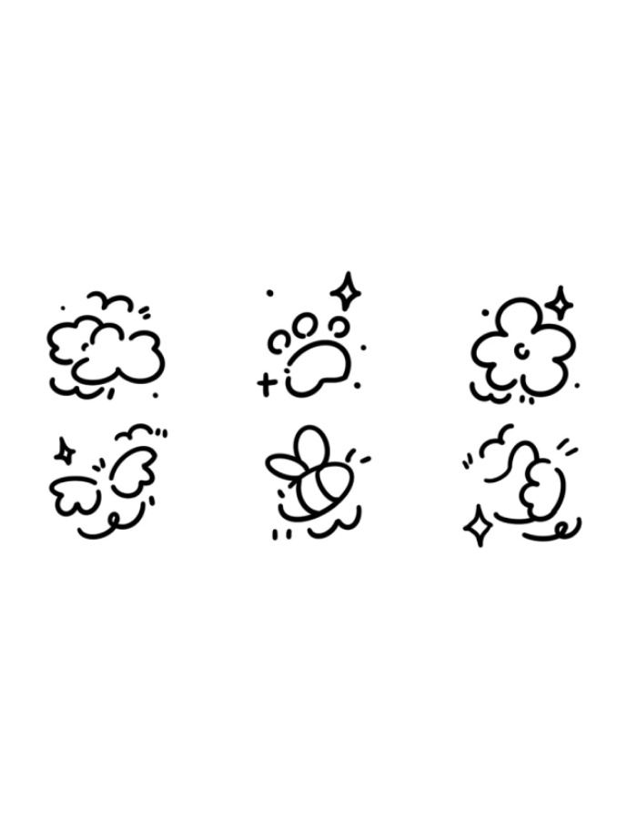 hình sticker cute không màu đơn giản