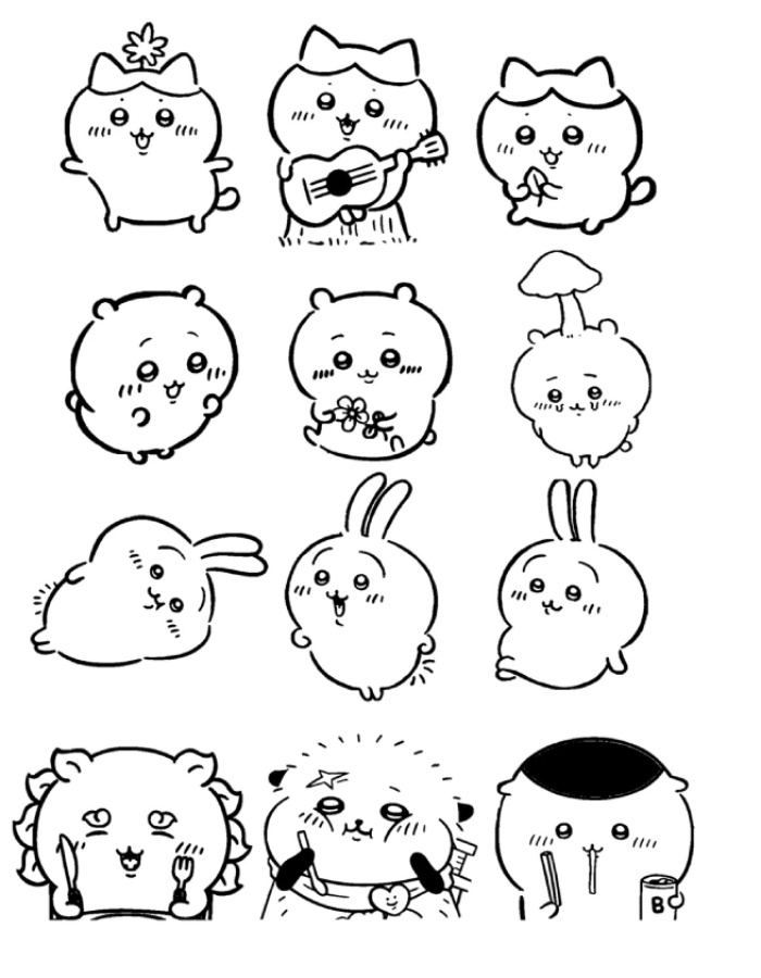 hình sticker cute không màu dùng bình luận