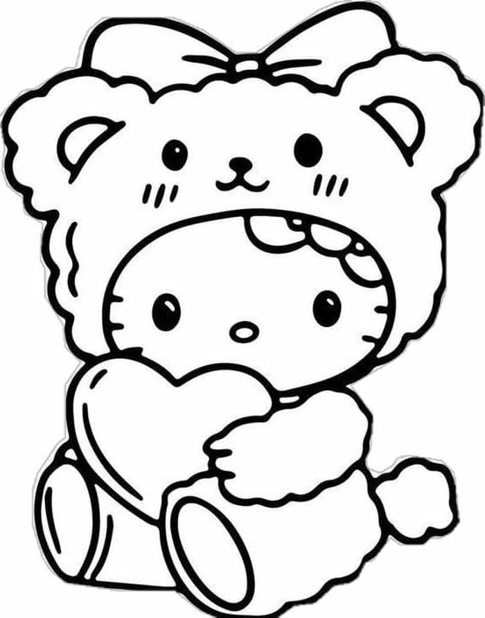 hình sticker cute không màu nét đơn giản