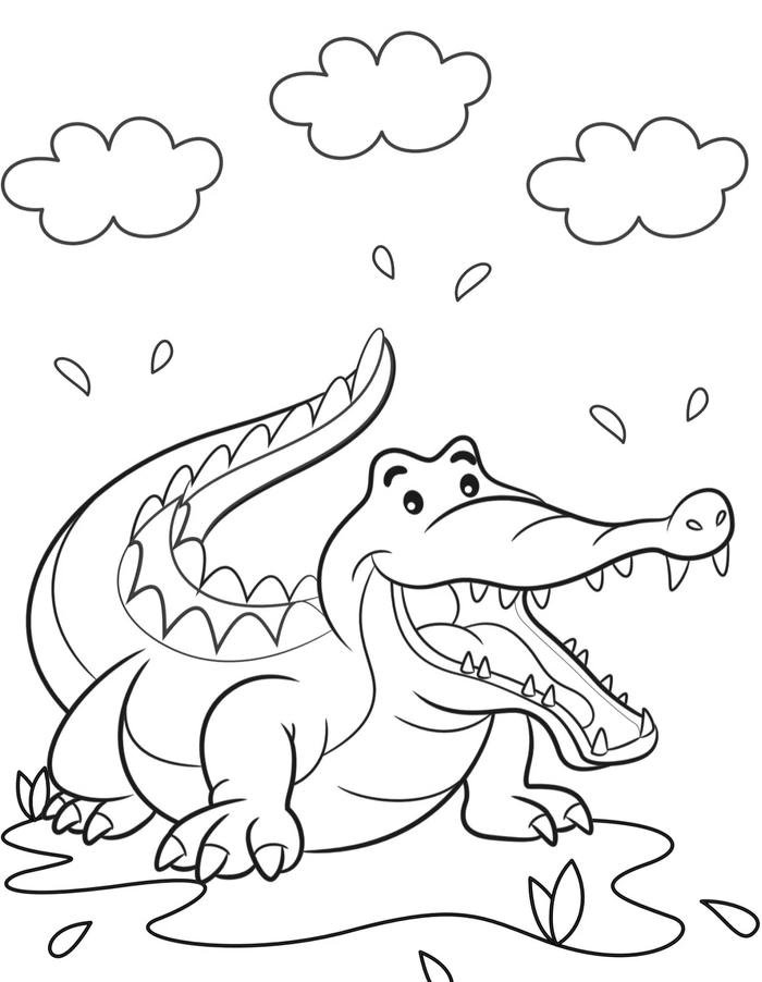 hình tô màu cá sấu đáng sợ