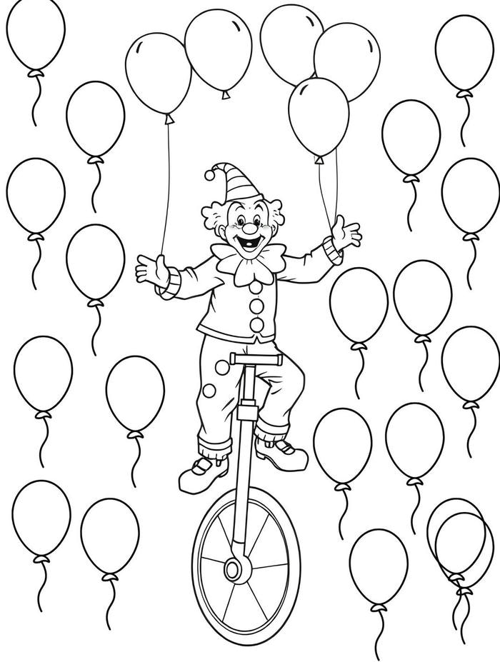 hình tô màu hề biểu cảm độc đáo