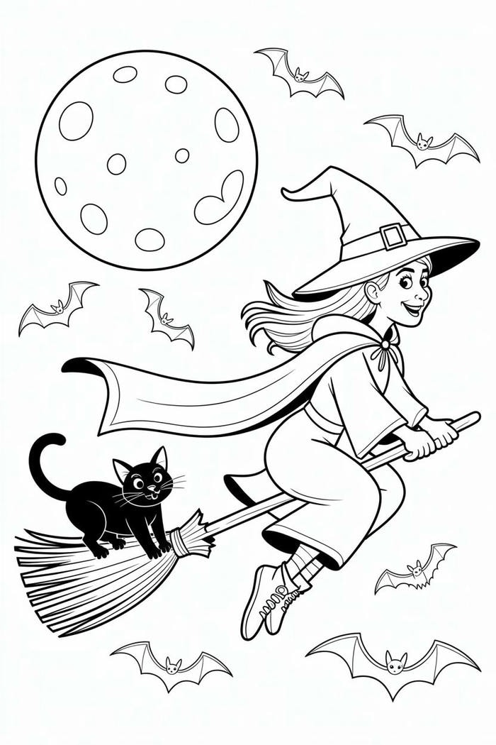 hình tô màu phù thủy hoạt hình