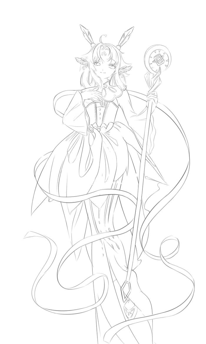 hình tranh tô màu anime girl vẻ ngoài nổi loạn