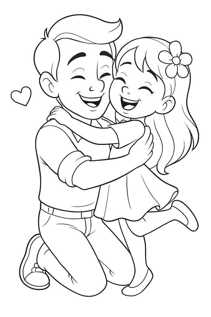 hình tranh tô màu cho bé 4-5 tuổi ba và bé