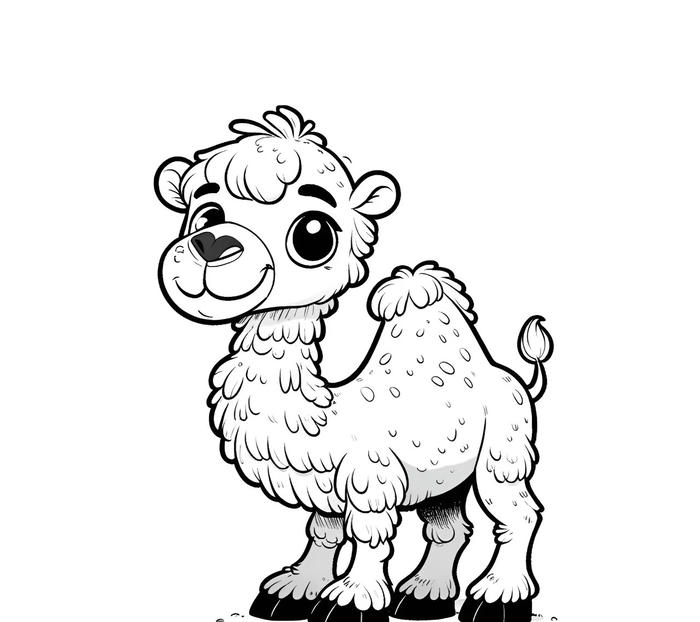 hình tranh tô màu lạc đà ngơ ngác