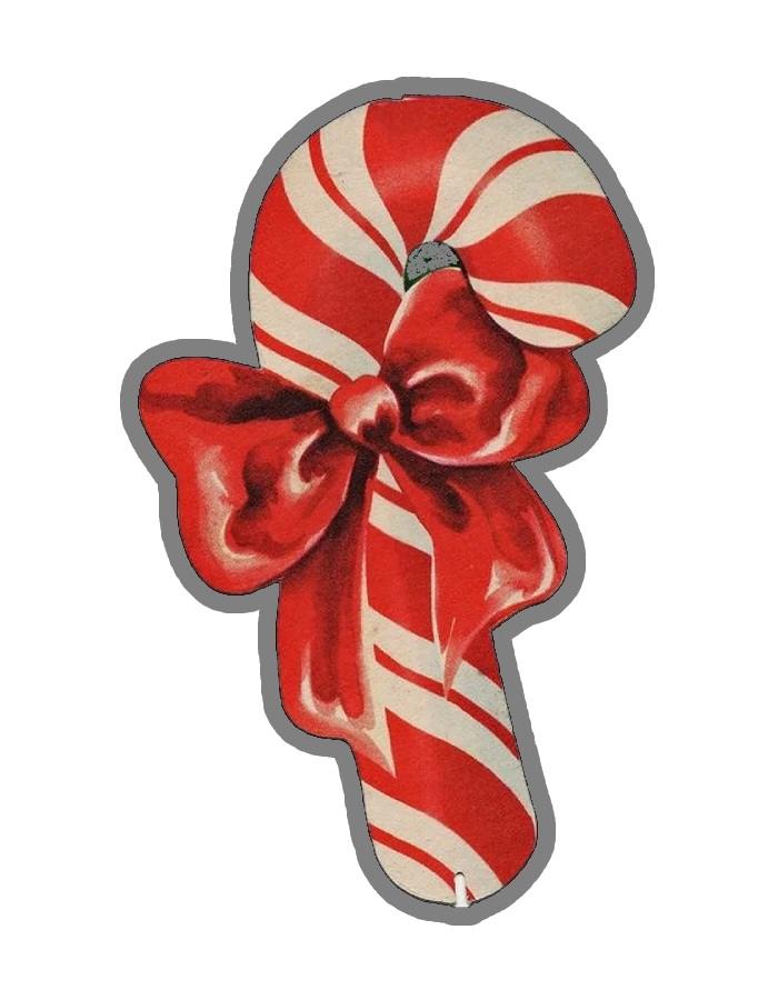 kẹo gậy đỏ trắng uốn cong sticker noel