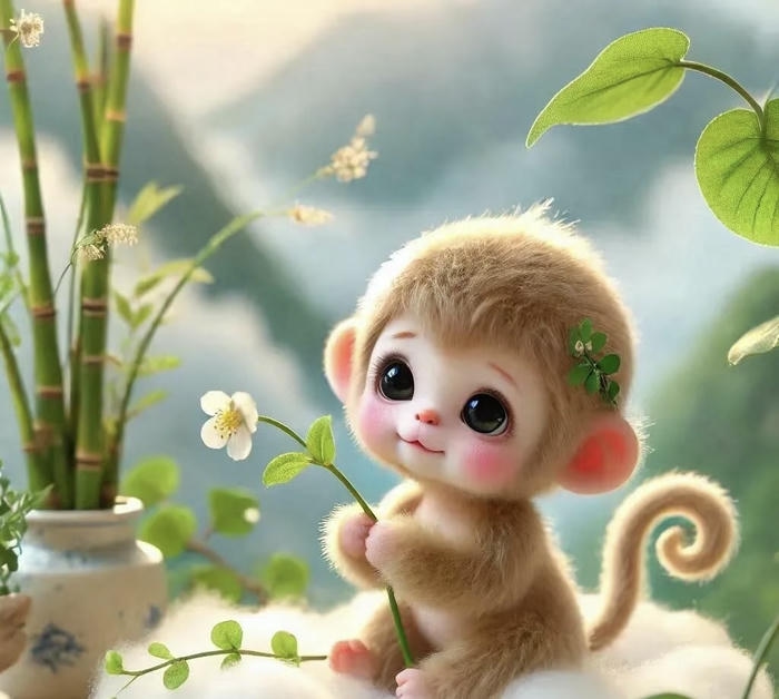 khỉ chibi cute đơn giản dễ nhìn