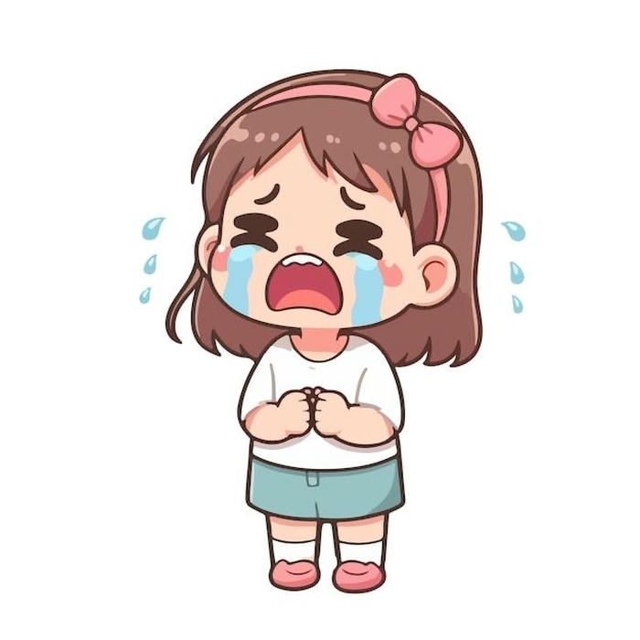 mẫu chibi buồn với nét mềm mại