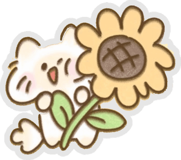 màu sắc nhẹ nhàng sticker hoa cute