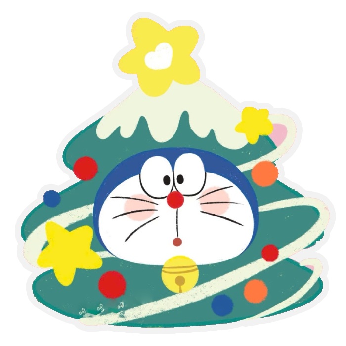 nằm trong cây thông doraemon ngơ ngác