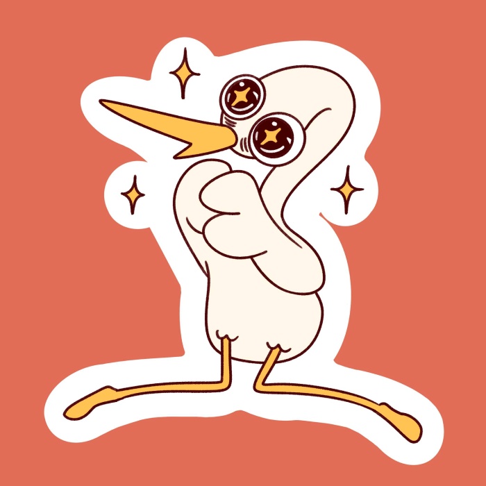 ném thẳng vào chat sticker cò lõ