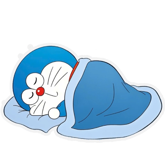ngủ trong chăn sticker doraemon yên bình