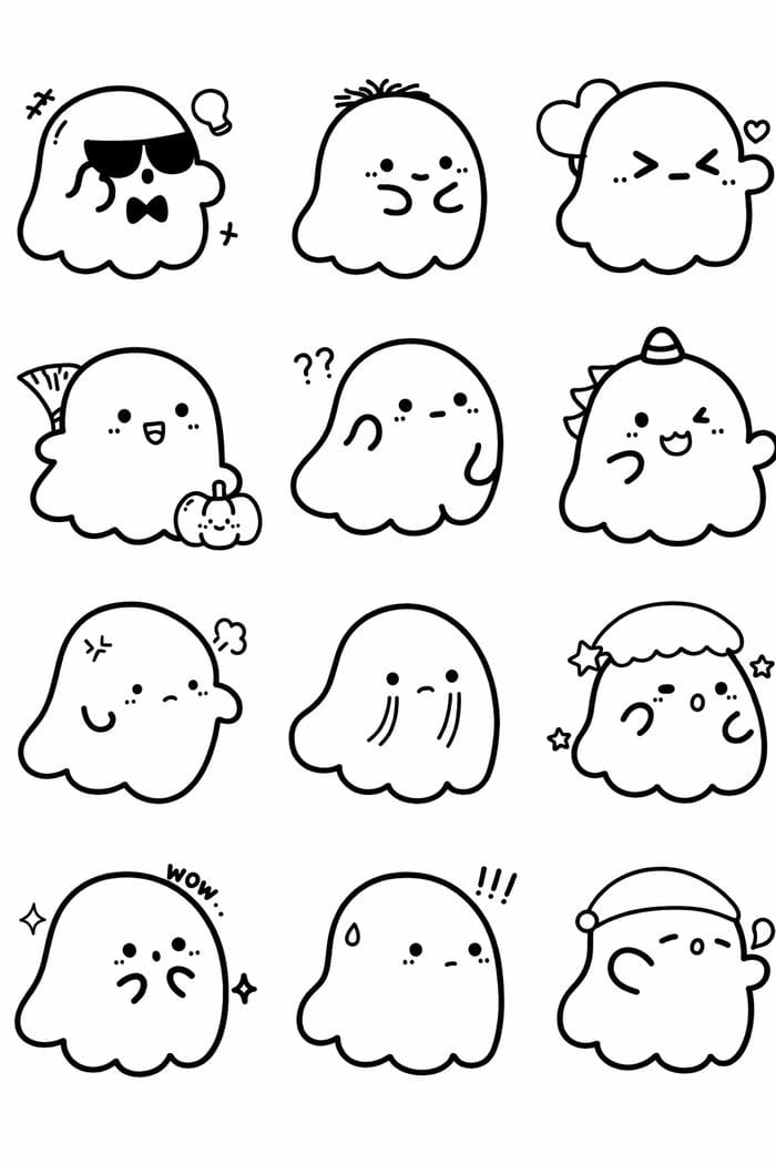 nói chuyện bằng hình sticker cute không màu
