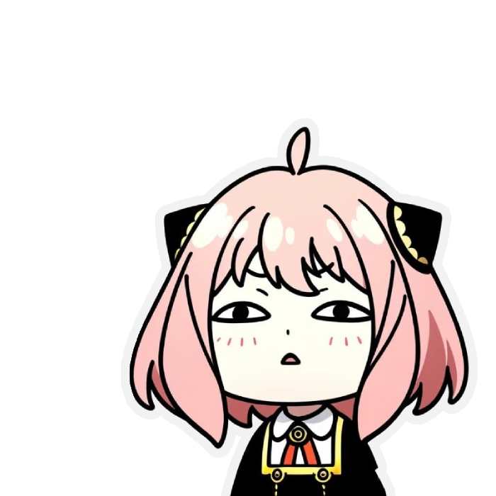 sticker anime anya forger buồn nhẹ