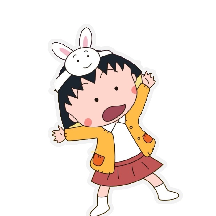 sticker anime cô bé dang tay vui vẻ