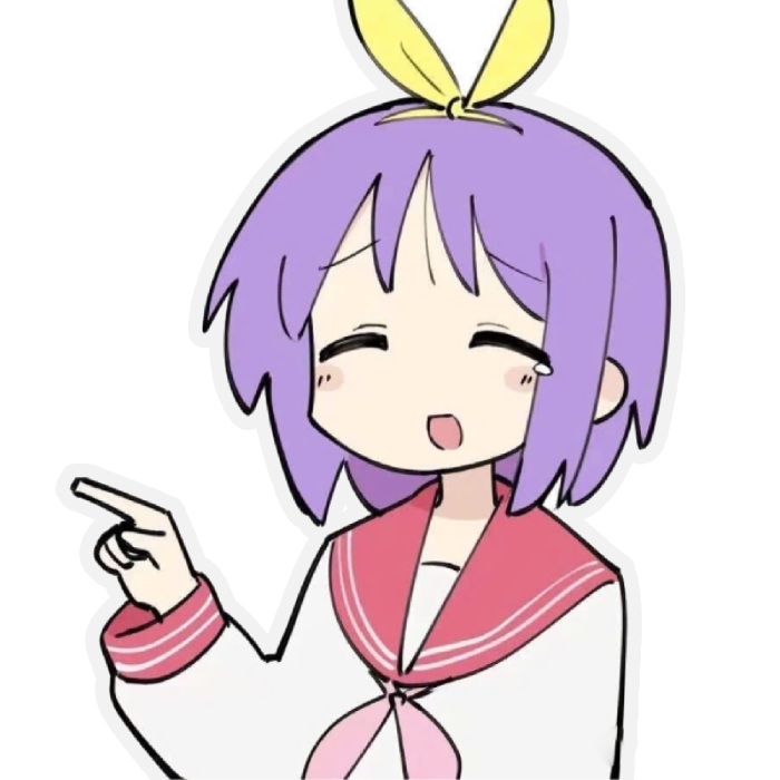 sticker anime cô gái tóc tím tạo dáng