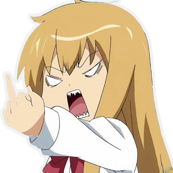 sticker anime cô gái tức giận biểu cảm mạnh