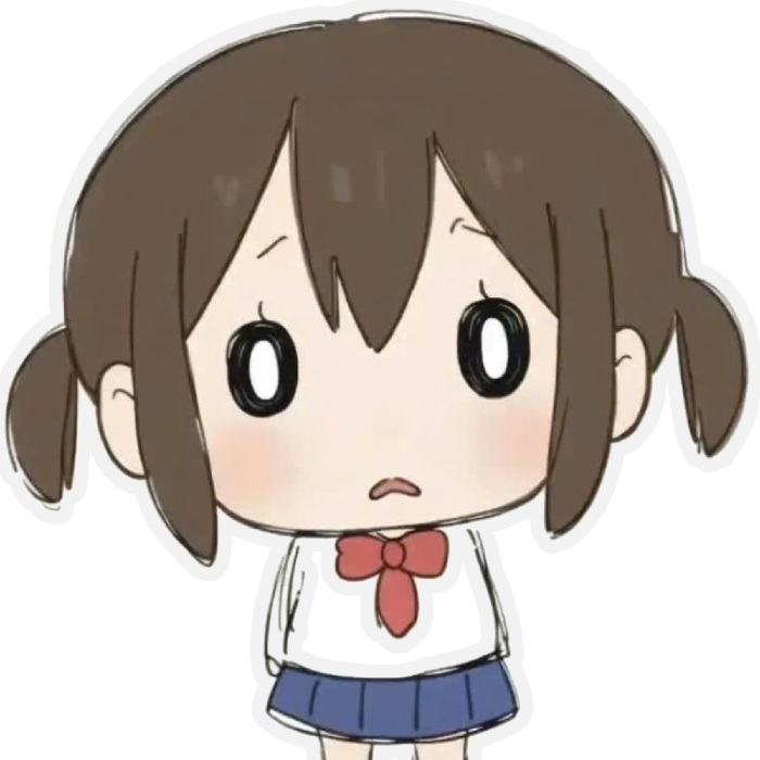 sticker anime gương mặt ngây ngô hài hước