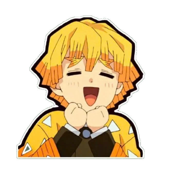 sticker anime zenitsu cười tươi
