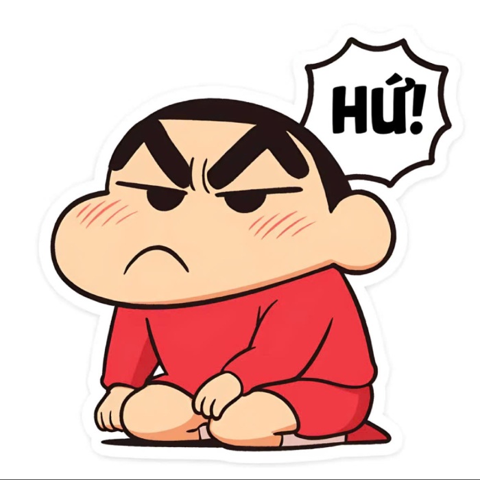 sticker dễ thương dận dỗi cute