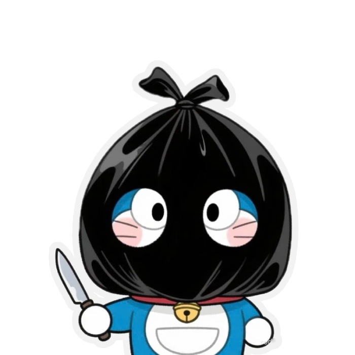 sticker doraemon dáng vẻ ăn trộm cute