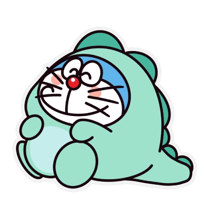 sticker doraemon dễ thương khủng long