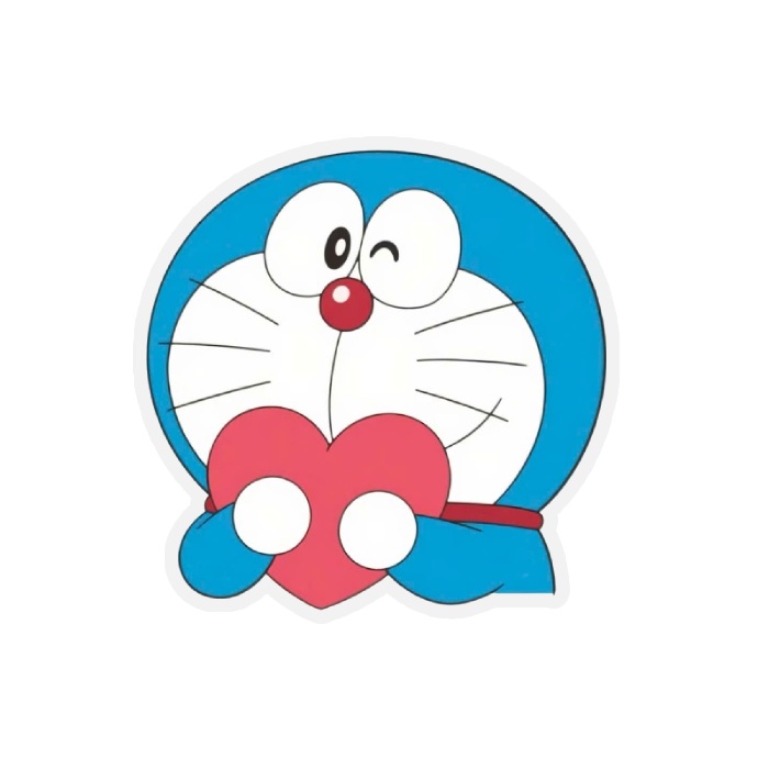 sticker doraemon gương mặt tròn nhìn dễ thương