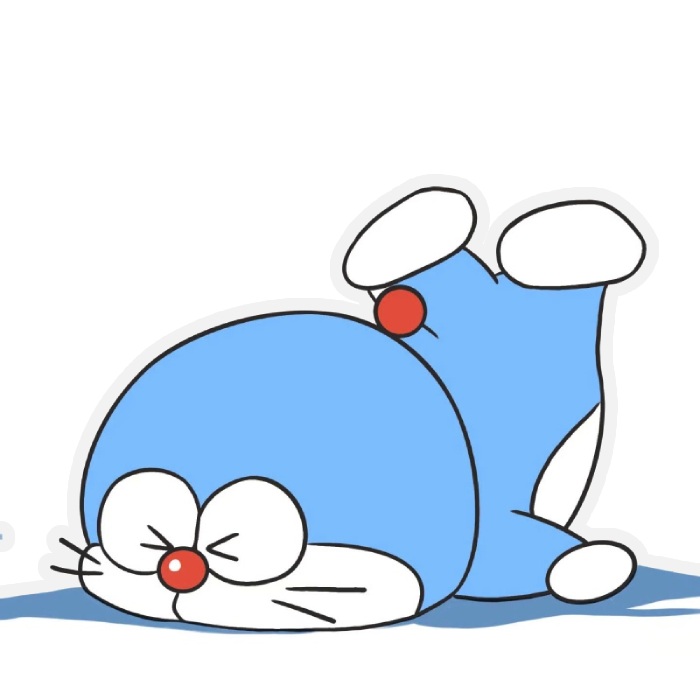 sticker doraemon nằm úp mặt xuống sàn